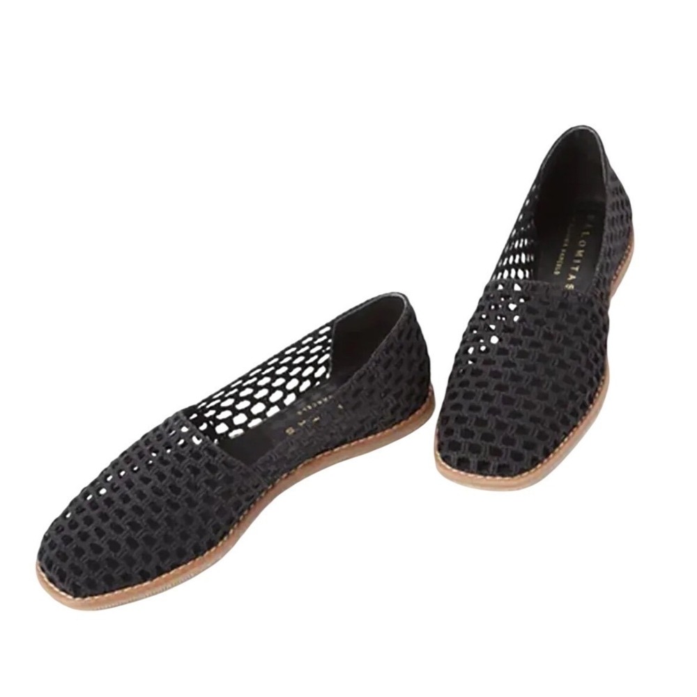 Palomitas Paloma Barceló Black Woven Mesh Ballet Flats Fisherman EU 38 - Picture 2 of 7